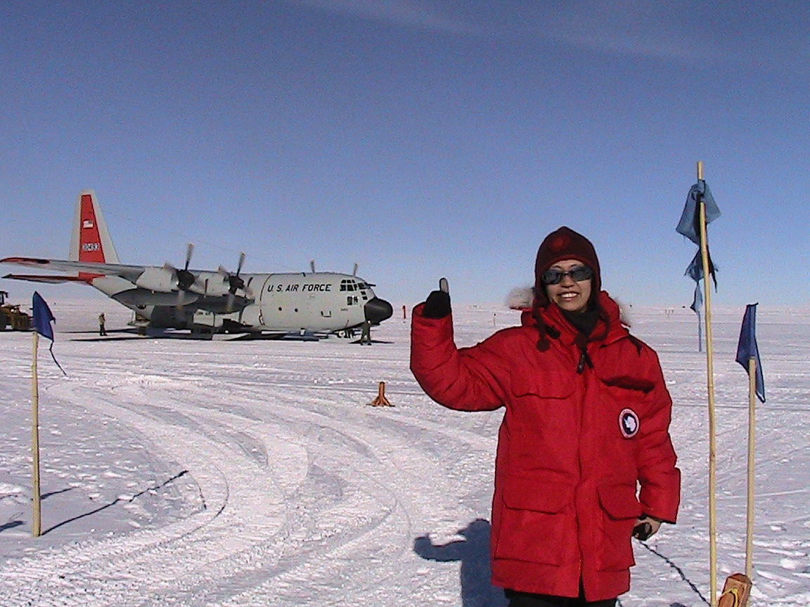 Aya Ishihara at the South Pole in January, 2010. Image by Jim Haugen, IceCube/NSF.